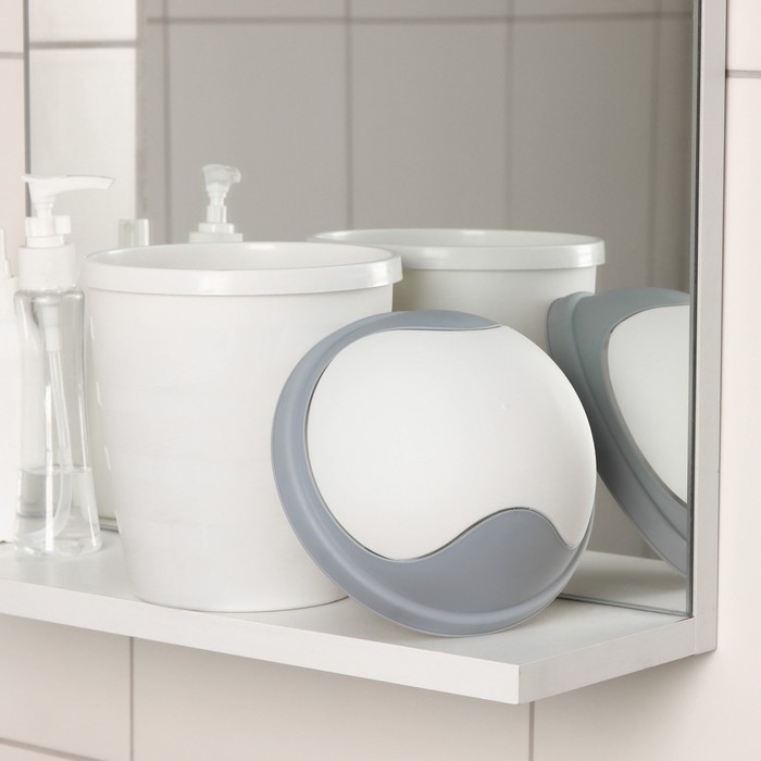 Контейнер для мусора Rambai, 1,5 л, d=14,5 см, h=21 см, круглый, светло-серый Контейнер для мусора Rambai, 1,5 л, d=14,5 см, h=21 см, круглый, светло-серый