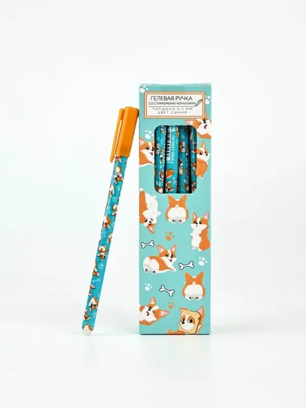Ручка пиши-стирай, синяя паста, гелевая, 0.5 мм, пластик &laquo;Корги&raquo;