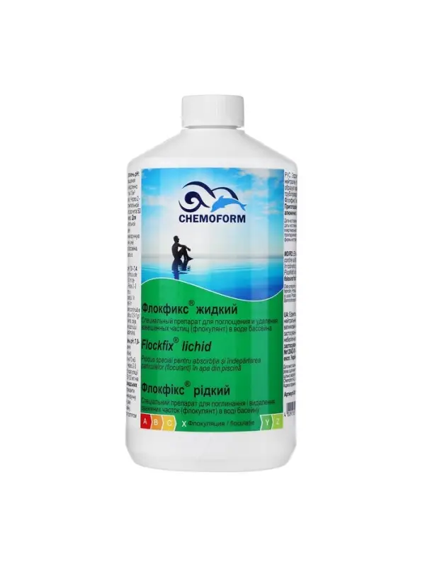 Флокулянт для поглощения и удаления взвешенных частиц в воде бассейна Флокфикс жидкий 1 л