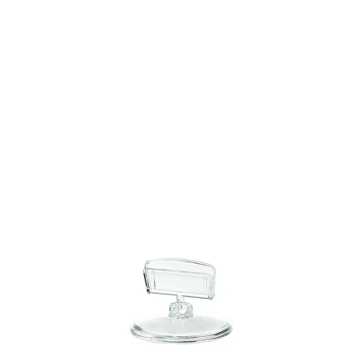 Ценникодержатель на круглой подставке, пластик, 5×5×2,9 см, цвет прозрачный