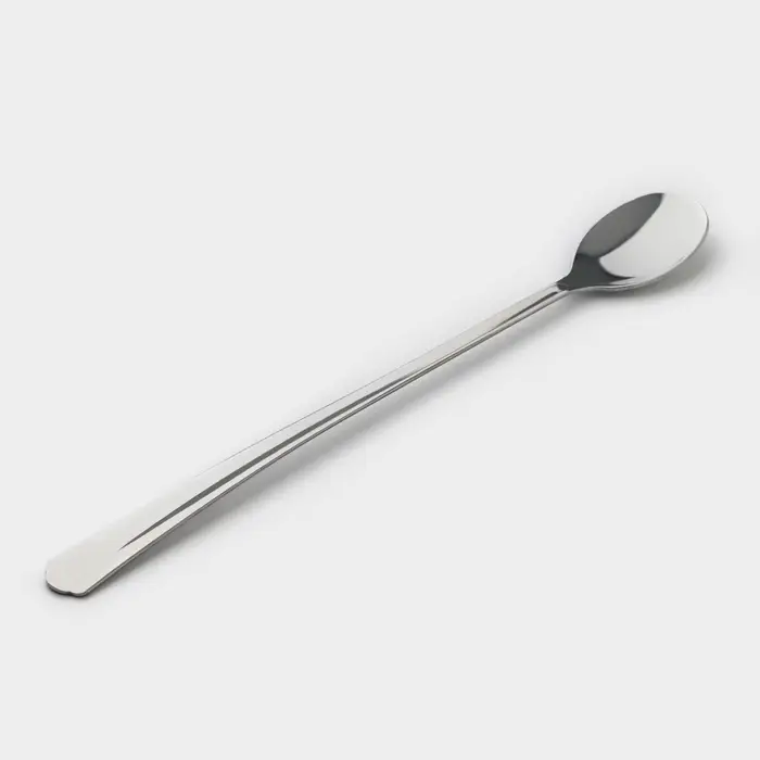 Ложка для коктейлей, длина 20 см, толщина 1.2 мм, упрощённой обработки, цвет серебряный