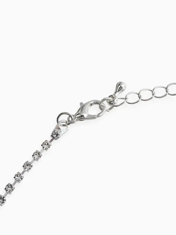 Набор 2 предмета: серьги, колье &laquo;Вечерний шик. Капля&raquo;, бело-красный в серебре