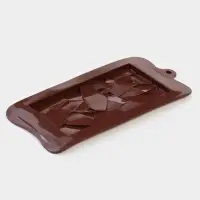 Форма для шоколада Доляна &laquo;Дробленый шоколад&raquo;, 21.2&times;10.6&times;1 см, силикон, коричневая