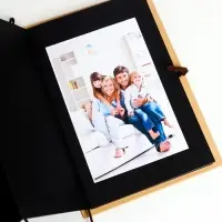 Фотоальбом гармошка 18 складок 34 стороны "Милый жирафик" чёрные листы 15х21 см