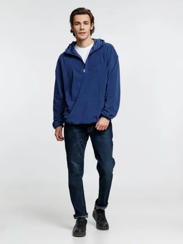 Анорак флисовый унисекс Fliska, темно-синий, размер M/L Анорак флисовый унисекс Fliska, темно-синий, размер M/L