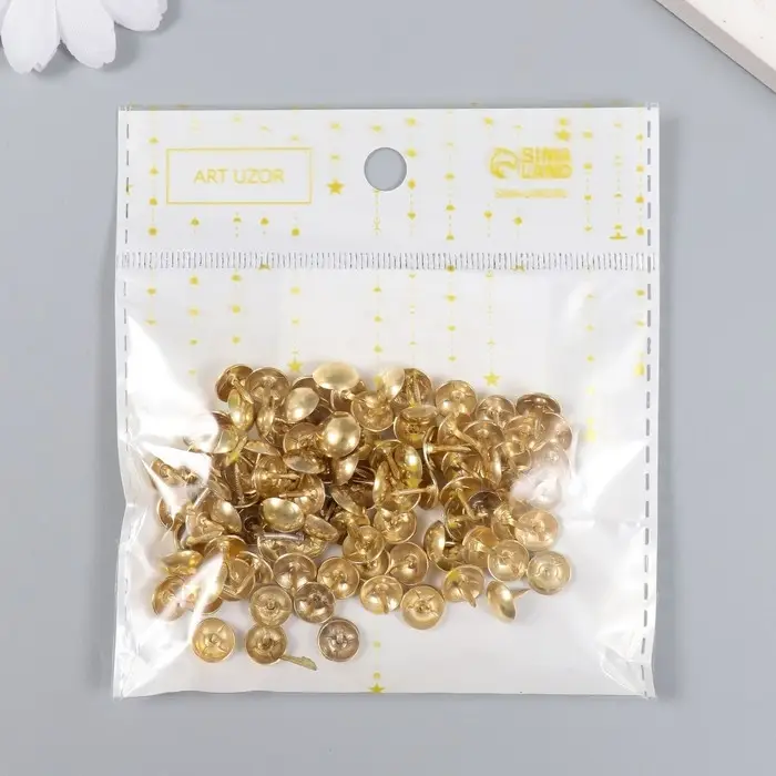 Набор декоративных гвоздиков &laquo;Глянец&raquo;, набор 100 шт., под золото, 0.9&times;0.9 см