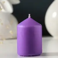 Свеча-цилиндр 4х6 см, 70 гр, лаванда Свеча-цилиндр 4х6 см, 70 гр, лаванда