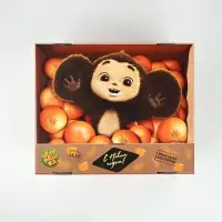 Коробка складная, с крышкой, "Яркие мандарины",Чебурашка, 31 х 25,5 х 16 см