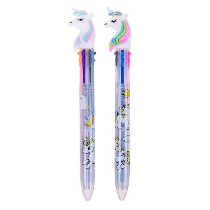 Ручка шариковая, автоматическая Ручка шариковая, автоматическая "Единорог", 6-х цветная (штрихкод на штуке)