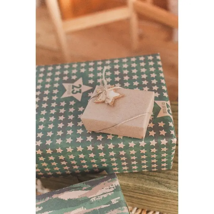 Бумага упаковочная крафтовая «Звёзды 23 февраля», 50 х 70 см