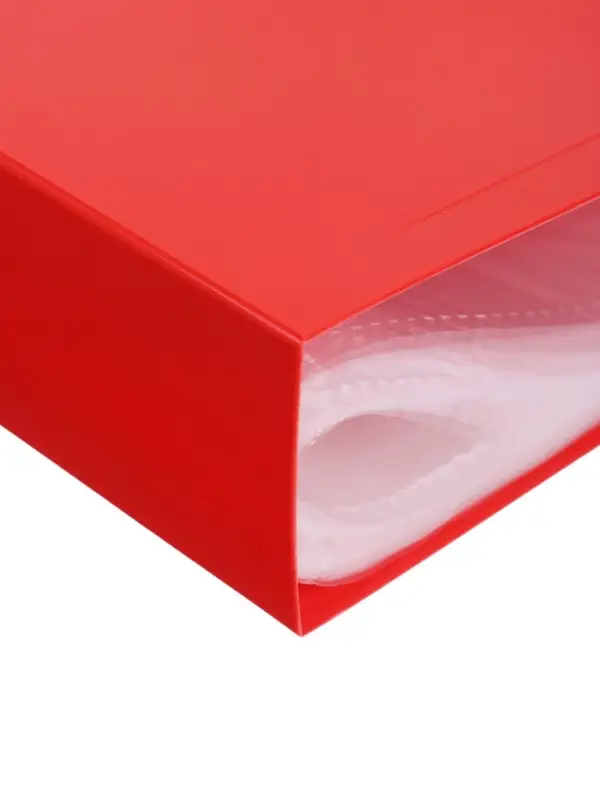 Папка с 60 вкладышами А4, 500 мкм, Calligrata, текстура &laquo;песок&raquo;, красная