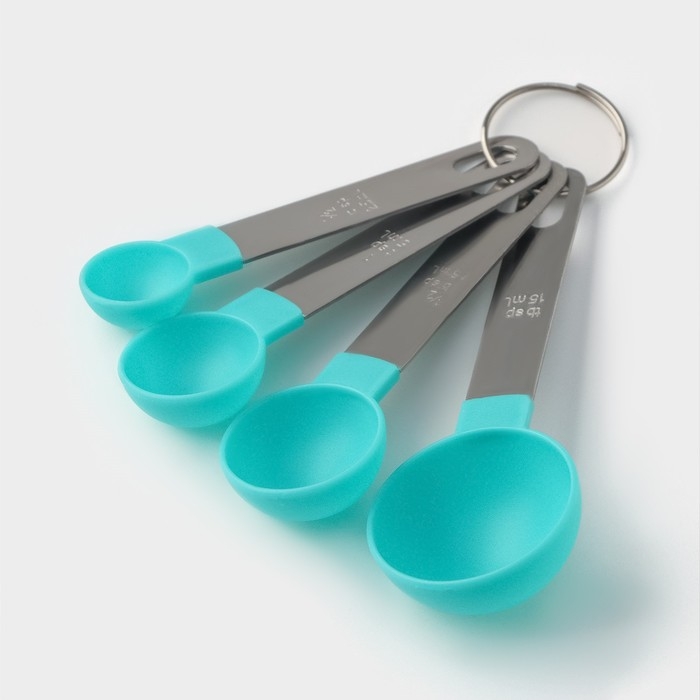 Набор мерных ложек Доляна Pesto, 4 шт: 15 мл, 7,5 мл, 5 мл, 2,5 мл, цвет МИКС Набор мерных ложек Доляна Pesto, 4 шт: 15 мл, 7,5 мл, 5 мл, 2,5 мл, цвет МИКС