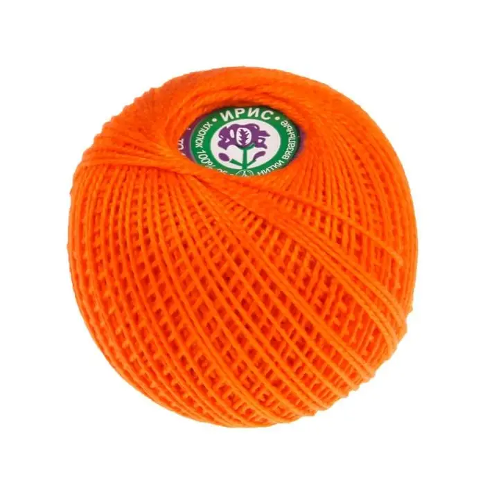 Пряжа для вязания спицами, крючком «ПНК Кирова. Ирис», 150 м/25 г, 100% мерсеризованный хлопок , цвет 0710
