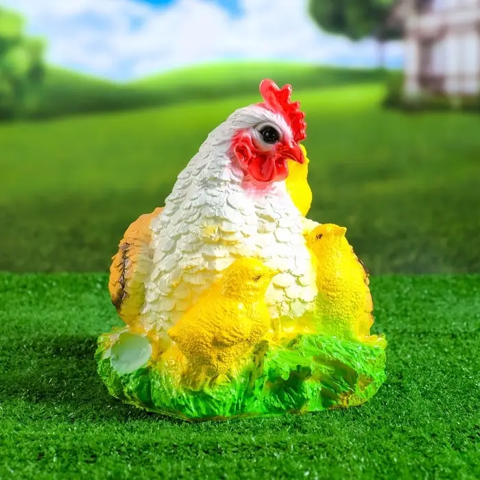 Садовая фигура из гипса &laquo;Курица наседка с цыплятами&raquo;, 27&times;20&times;21 см