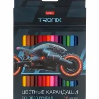 Карандаши 18цв, Hatber, заточ, трехгр, коробка, европодвес 93406