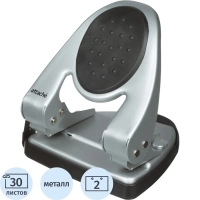 Дырокол ATTACHE 6730 до 30л., металл.,с лин.,с рез.вставкой,серебр.