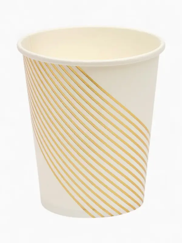 Набор стаканов белый с золотом 250 мл (10 шт) Набор стаканов белый с золотом 250 мл (10 шт)