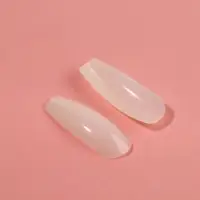 Типсы для наращивания ногтей, 100 шт., форма балерина, полное покрытие, в контейнере, молочные