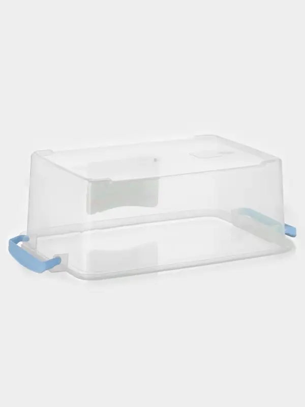 Контейнер пищевой, 17 л, 46&times;31&times;17 см, прямоугольный, прозрачный, ручки МИКС