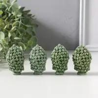 Сувенир полистоун "Голова Будды" набор 4 шт зелёный 3,3х3,7х5,5 см