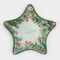 Блюдо сервировочное звезда "Еловые ветки" 15 см Блюдо сервировочное звезда "Еловые ветки" 15 см