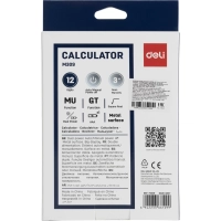Калькулятор настольный Deli EM309,12 р, дв пит,176,9x124,9x34мм,темно-серый