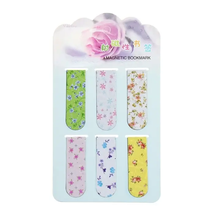 Набор магнитных закладок для книг Calligrata 6 штук, Набор магнитных закладок для книг Calligrata 6 штук, "Цветы", МИКС