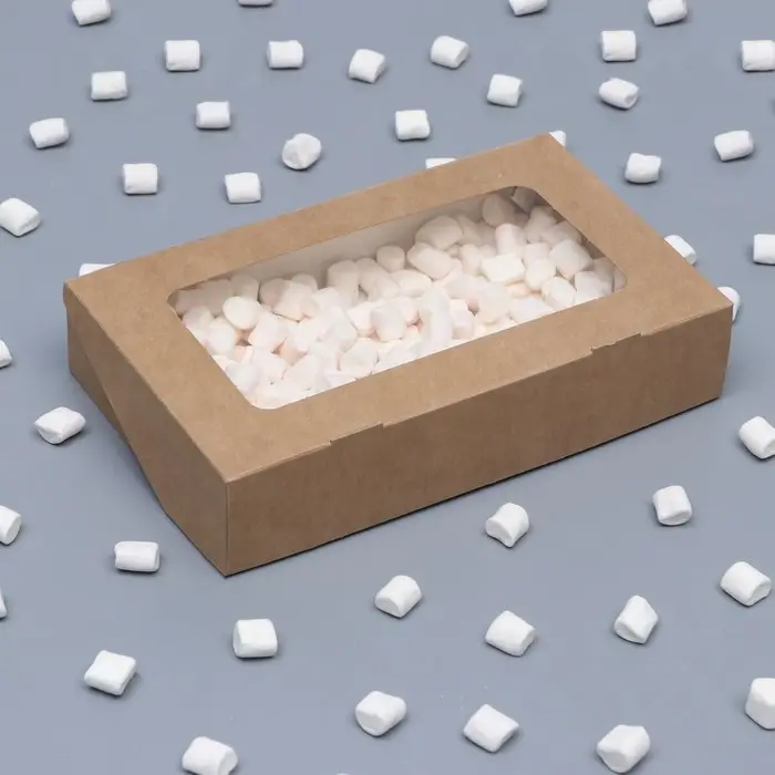 Контейнер навынос, с окном, крафт, МИКС, 20×12×4 см