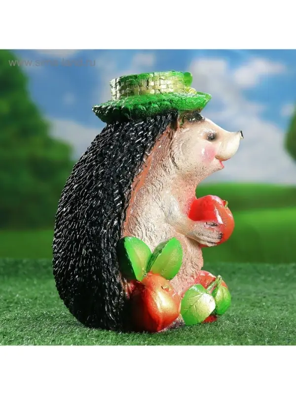 Садовая фигура из гипса &laquo;Ёжик с тремя яблоками&raquo;, 20&times;15&times;27 см