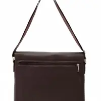 Сумка мужская деловая 35&times;5&times;25 см, 2 отделения, длинный ремень, коричневая