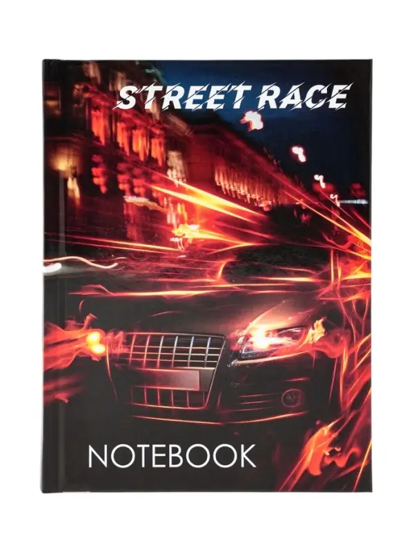 Блокнот А6, 40 листов в клетку Street Race, твёрдая обложка, глянцевая ламинация, блок офсет