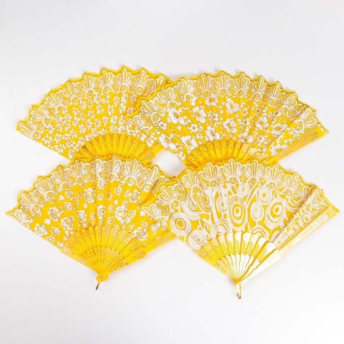 Веер пластик  Веер пластик "Цветочная полоса" МИКС 23 см