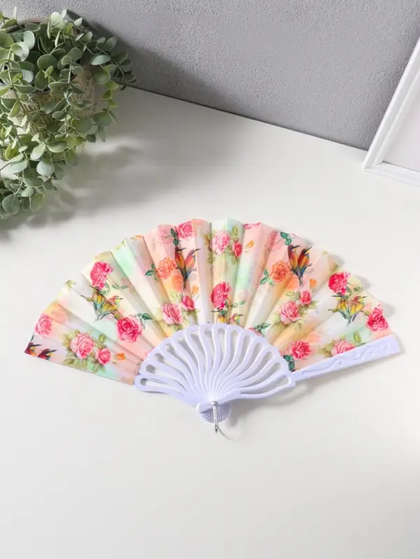 Веер складной &laquo;Розы и птицы&raquo;, 22.5 см