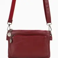 Сумка женская кросс-боди на молнии, 20.5&times;2&times;13 см, бордовая