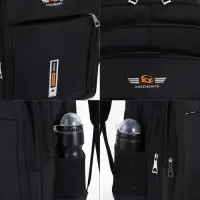 Рюкзак, 2 отдела на молнии, 4 кармана, 37&times;17&times;54 см, чёрный