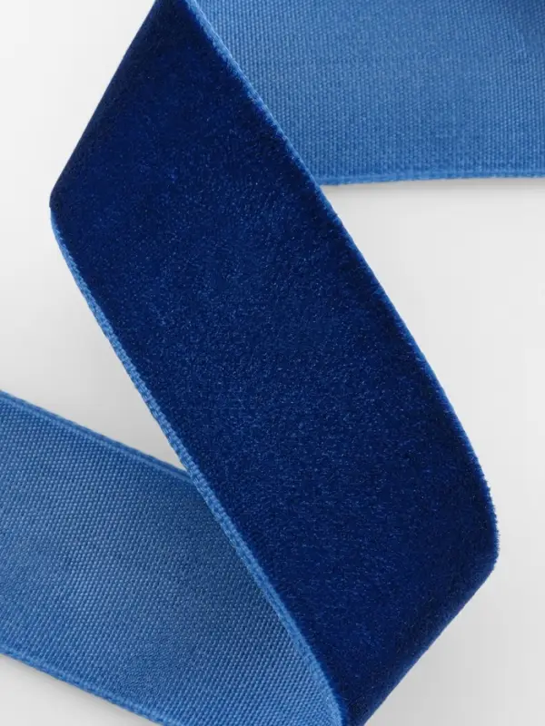 Лента бархатная, 25 мм, 18&plusmn;1 м, синяя №47