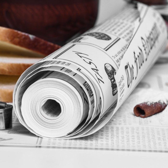 Пергамент силиконизированный для выпечки  Пергамент силиконизированный для выпечки "Газета" 30 см х 8 м