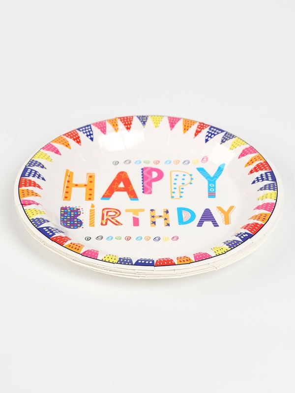 Набор бумажной посуды Набор бумажной посуды "С днём рождения", набор 12 шт.,