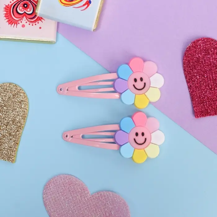 Невидимка для волос  Невидимка для волос "Абель" (набор 2 шт) подсолнухи, 5,5 см