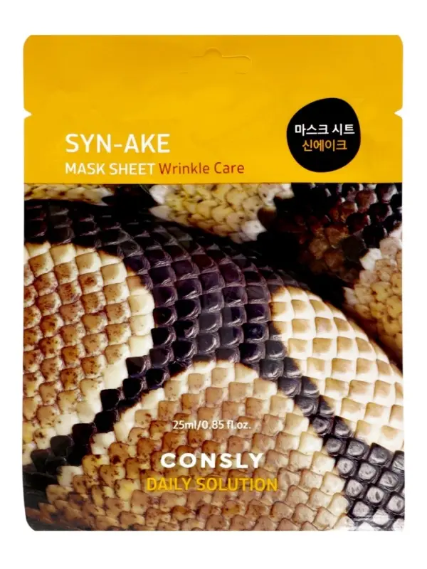 Тканевая маска для лица с пептидом Syn-ake, 25мл, Consly