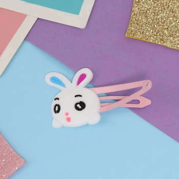 Невидимка для волос  Невидимка для волос "Адель" (набор 2 шт) милый зайка, 5,5 см