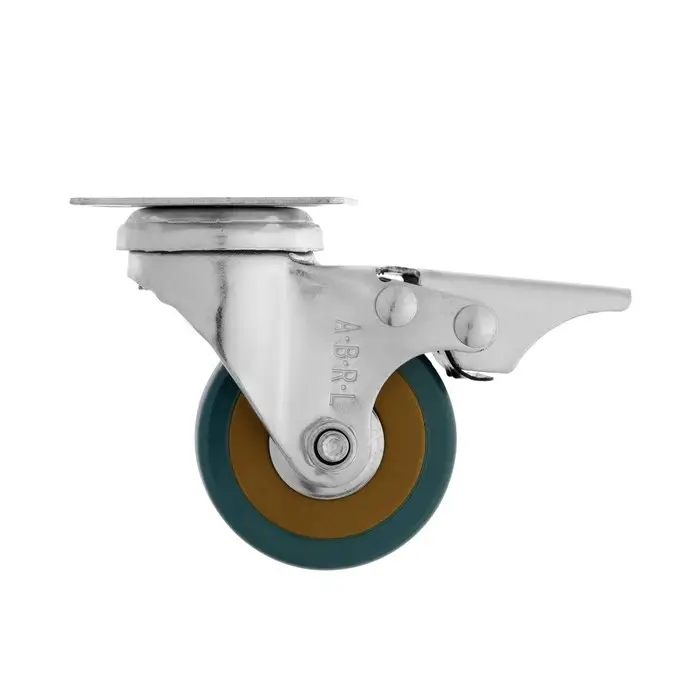 Колесо мебельное, d=50 мм, на площадке, с футоркой, с фиксатором, 4 шт. TMP