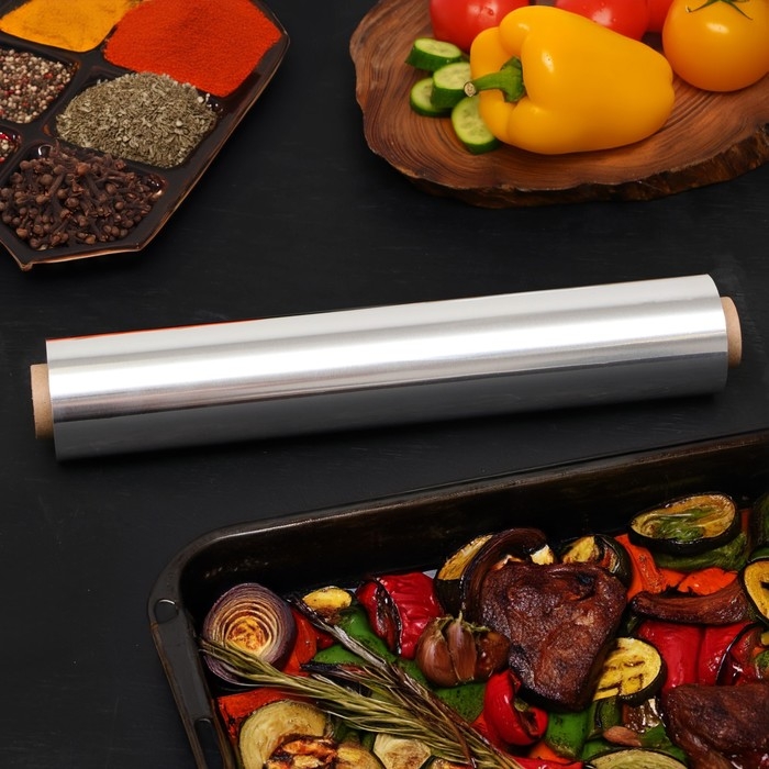 Фольга алюминиевая  Фольга алюминиевая "UPAK LAND", 29см х 100м, 14 мкм