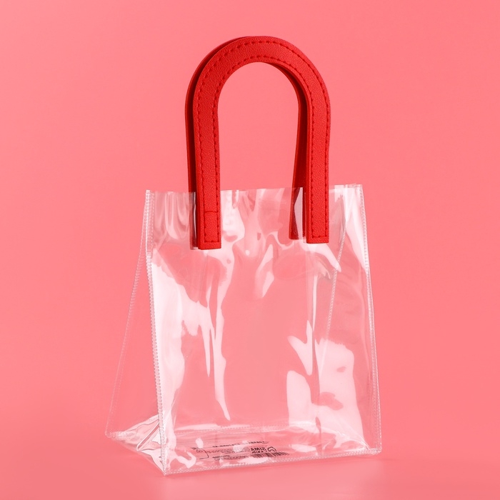 Пакет подарочный из ПВХ, красный, 17 х 15 х 8 см Пакет подарочный из ПВХ, красный, 17 х 15 х 8 см