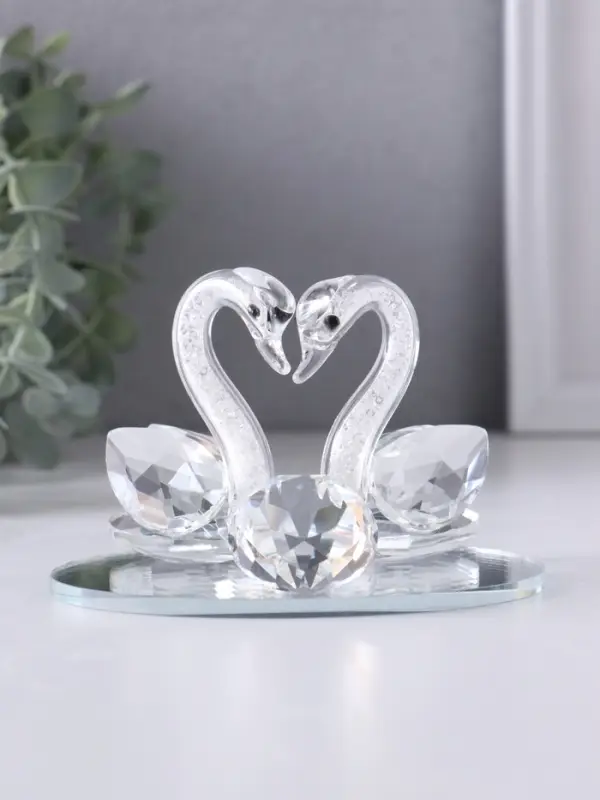 Фигурка стекло &laquo;Лебеди со стразой&raquo;, 11&times;7&times;7 см