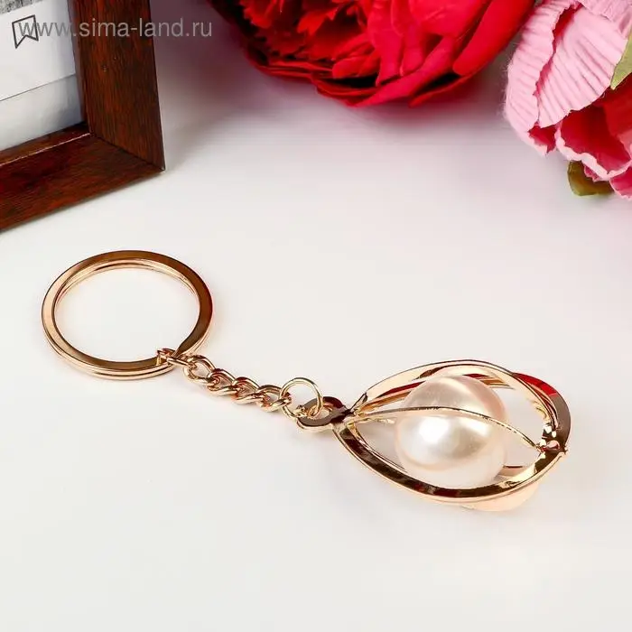 Брелок для ключей на кольце &laquo;Капелька&raquo;, металл, стразы, под золото, 10.6&times;2.8&times;2.8 см