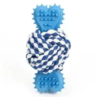 Игрушка канатная "Мяч с костью", до 11 см, до 55 гр, синяя