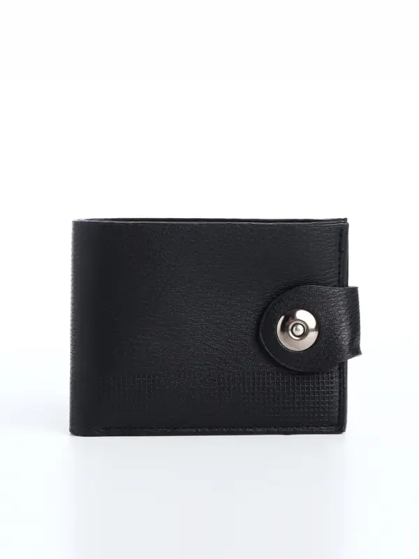 Портмоне мужское &laquo;Бадр&raquo;, на кнопке, отдел для карт, монет, чёрное