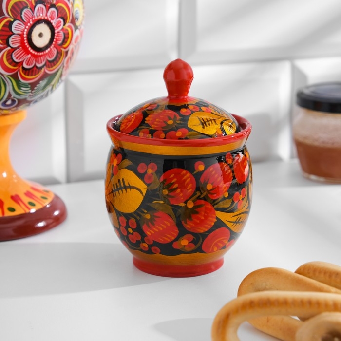 Чайница, 11х9 см, хохлома