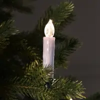 Светодиодные свечи на прищепках 10 см, 10 штук, от батареек ААх1, пульт ДУ, свечение тёплое белое